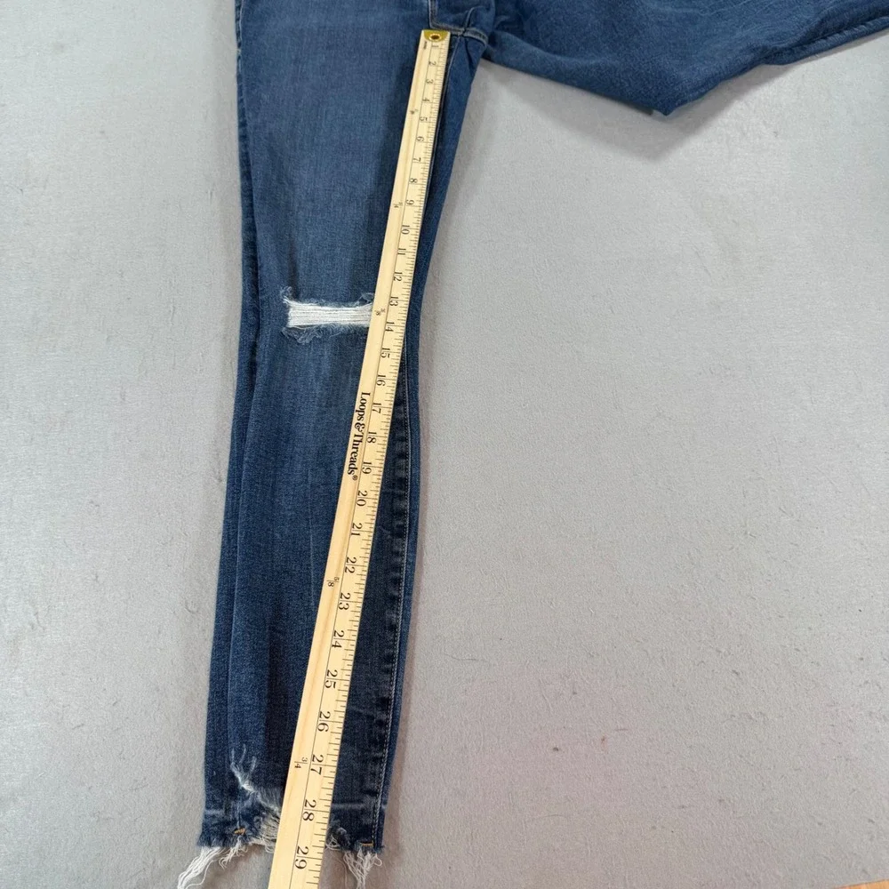 Good American Good Legs Skinny Jeans Womens 29 Distressed Raw Hem